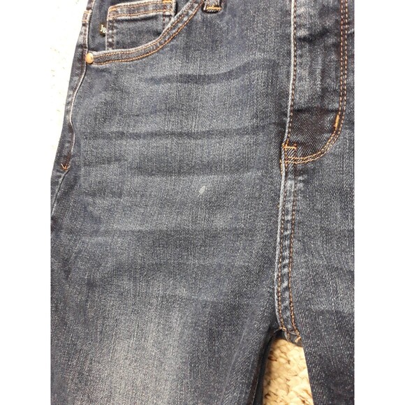 XL Judy Blue Dark Wash Bib Overalls Flare Raw Hem - Picture 9 of 9